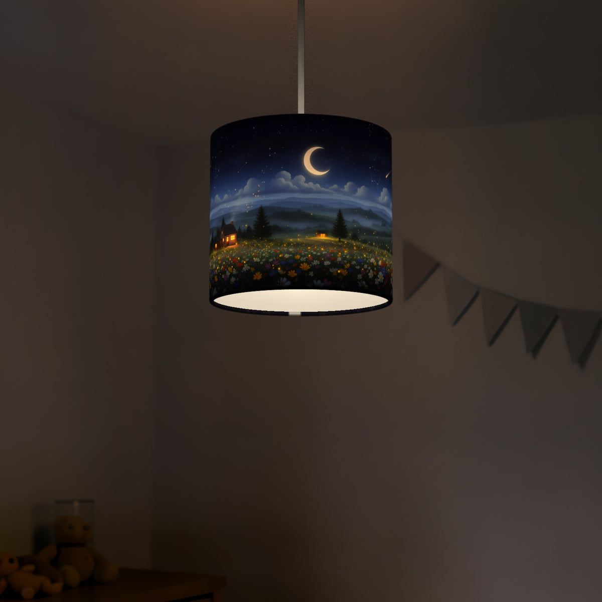 Moonlight Panorama wraparound lampshade - Moonlit Hills - photo 5