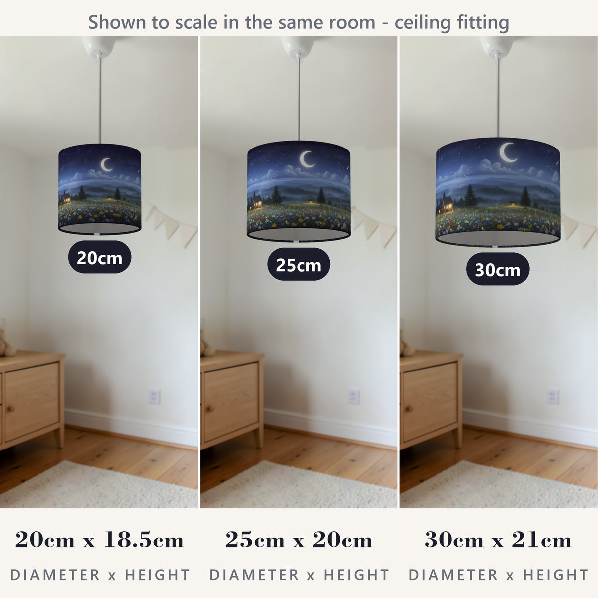 Moonlight Panorama wraparound lampshade - Moonlit Hills - photo 6