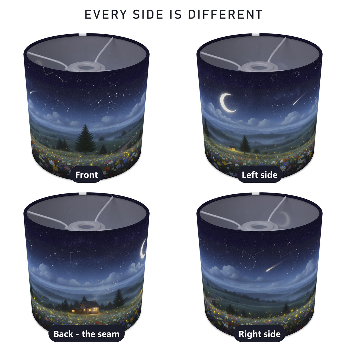 Moonlight Panorama wraparound lampshade - Moonlit Hills - photo 3