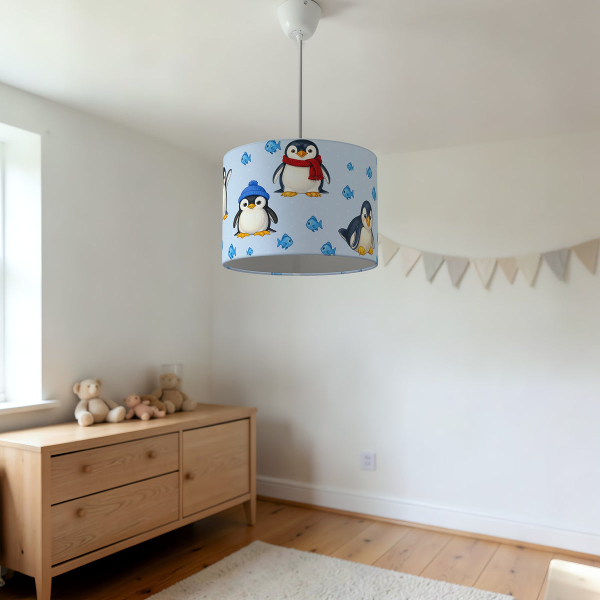 Sky Penguin Party lampshade - 20cm x 18.5cm Ceiling - photo 3