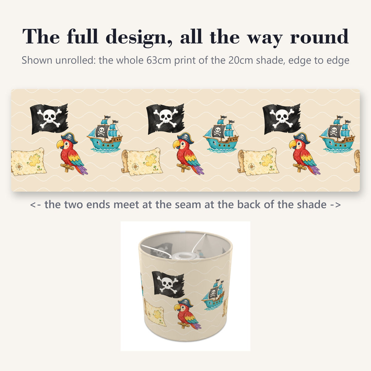Sand Pirates lampshade - 20cm x 18.5cm Ceiling - photo 9