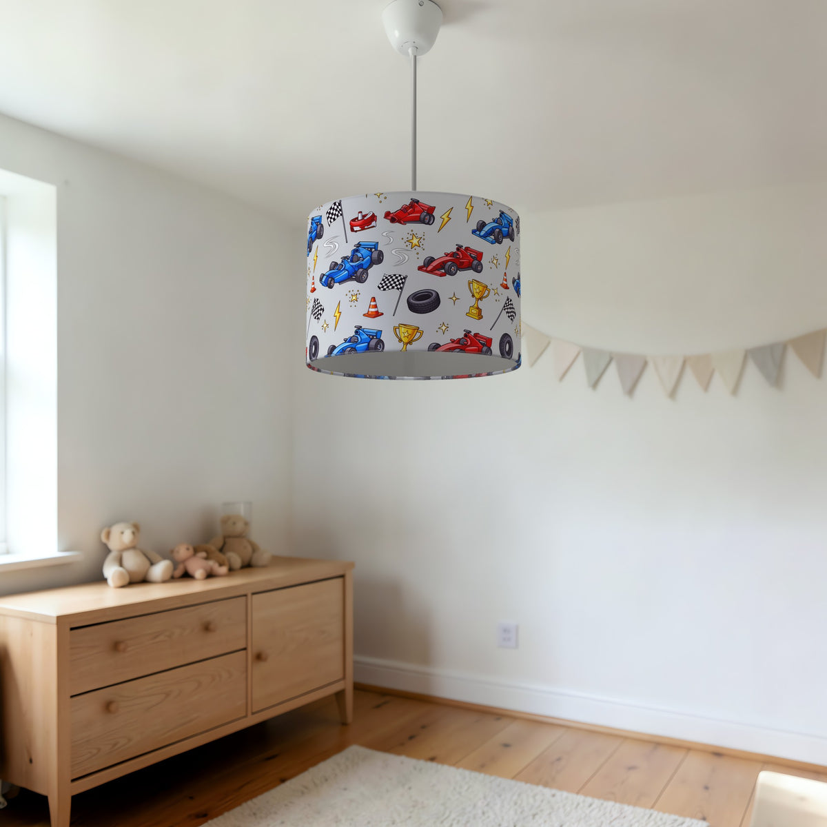 Grey Race Day lampshade - 20cm x 18.5cm Ceiling - photo 3