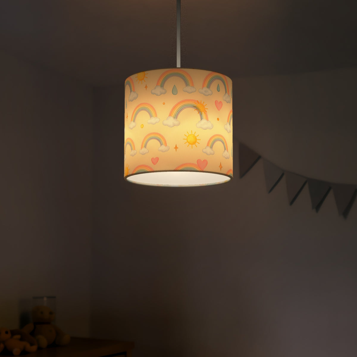 Cream Over The Rainbow lampshade - 20cm x 18.5cm Ceiling - photo 5