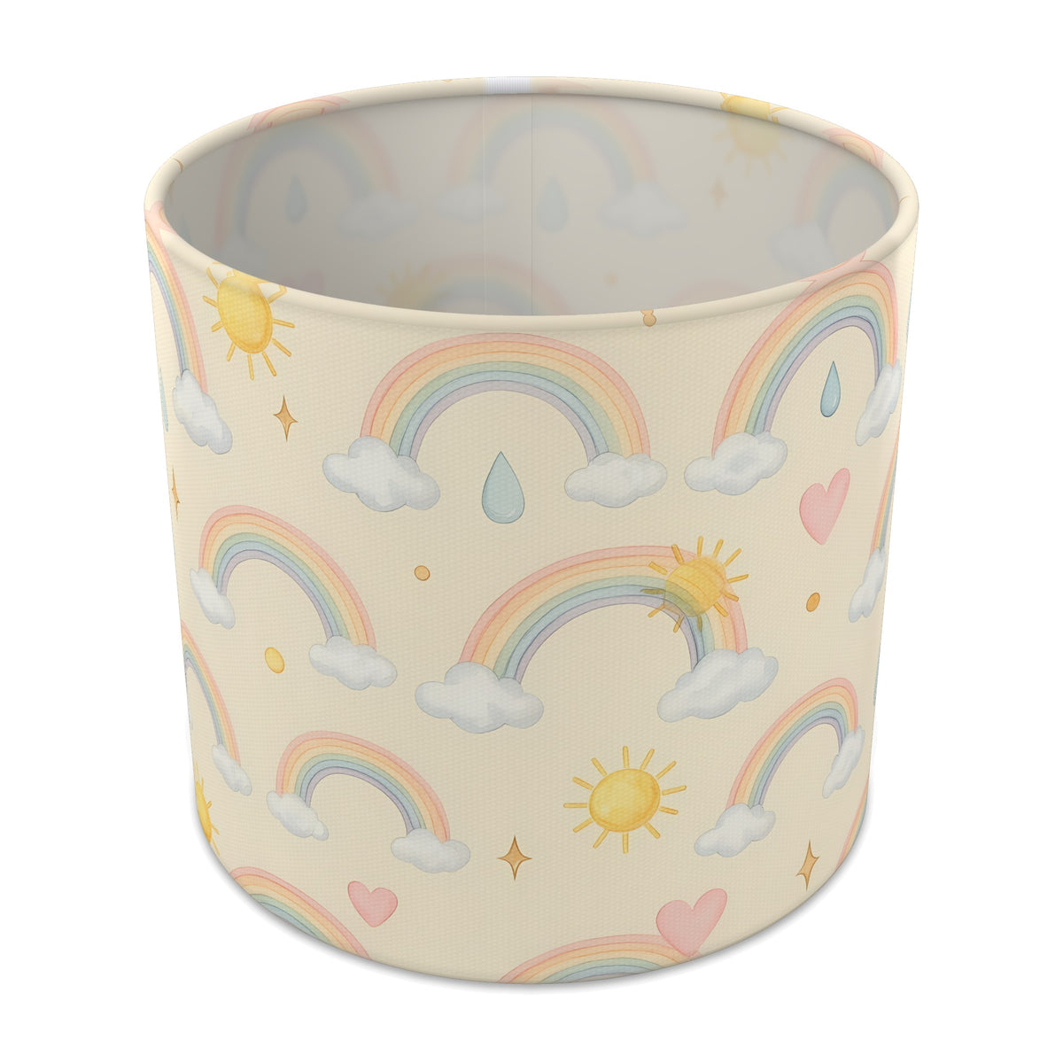 Cream Over The Rainbow lampshade - 20cm x 18.5cm Table
