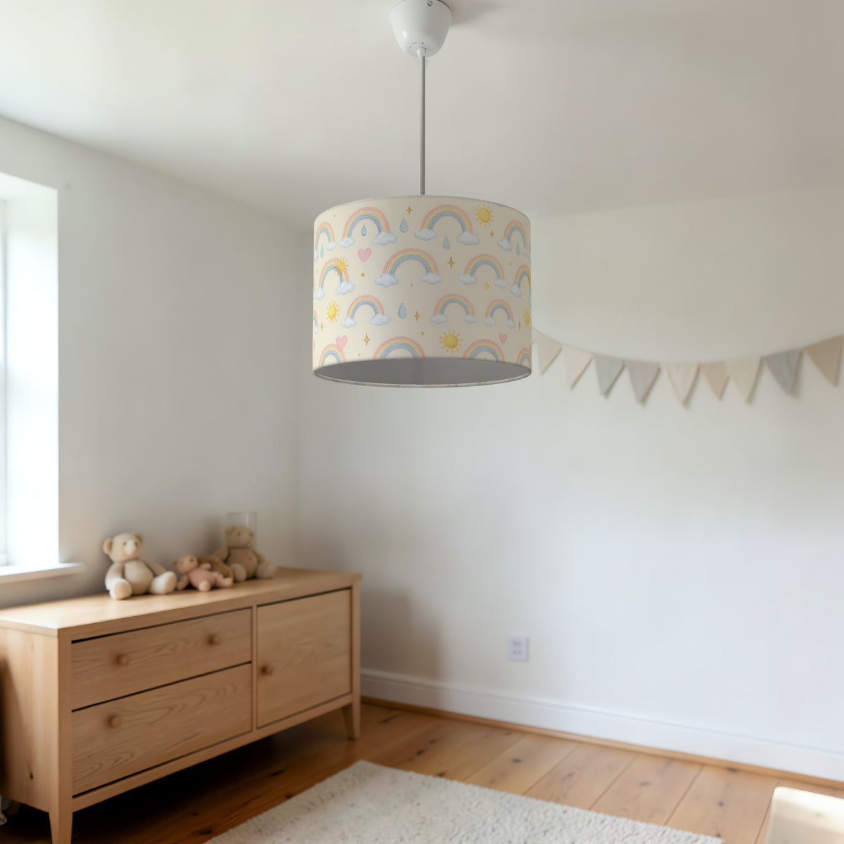 Cream Over The Rainbow lampshade - 20cm x 18.5cm Ceiling - photo 3