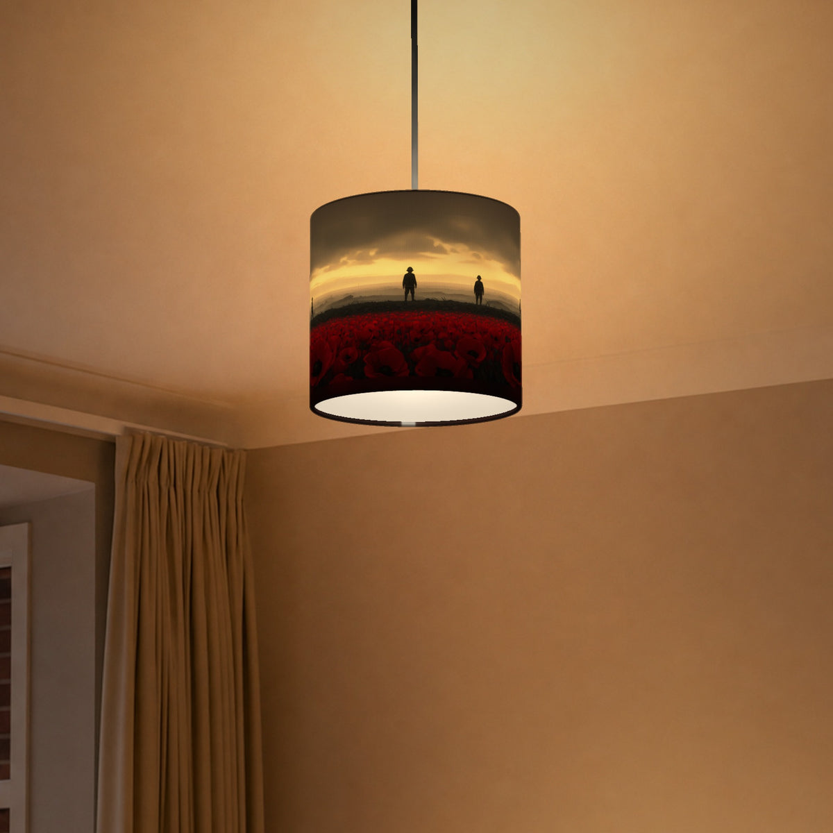 Lest We Forget wraparound lampshade - Poppy Field Dawn - photo 5