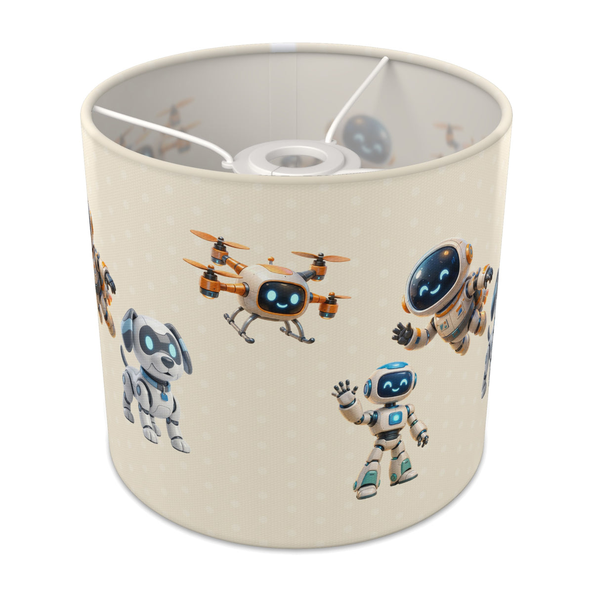 Cream Robots lampshade - 20cm x 18.5cm Ceiling - main photo