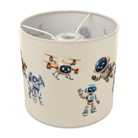 Cream Robots lampshade - 20cm x 18.5cm Ceiling - main photo