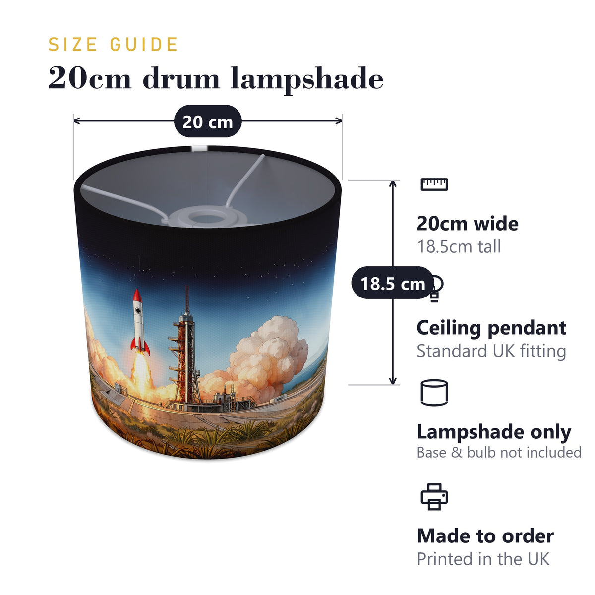 Rocket Launch wraparound lampshade - Launch Pad - photo 7