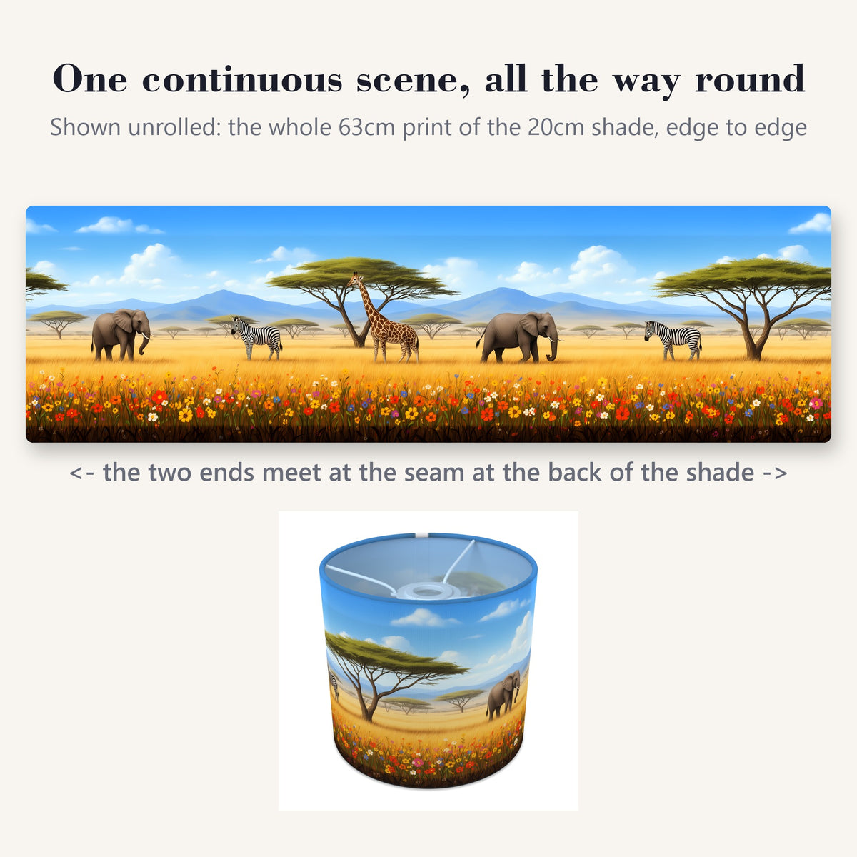 Savannah Safari wraparound lampshade - Golden Plains - photo 2