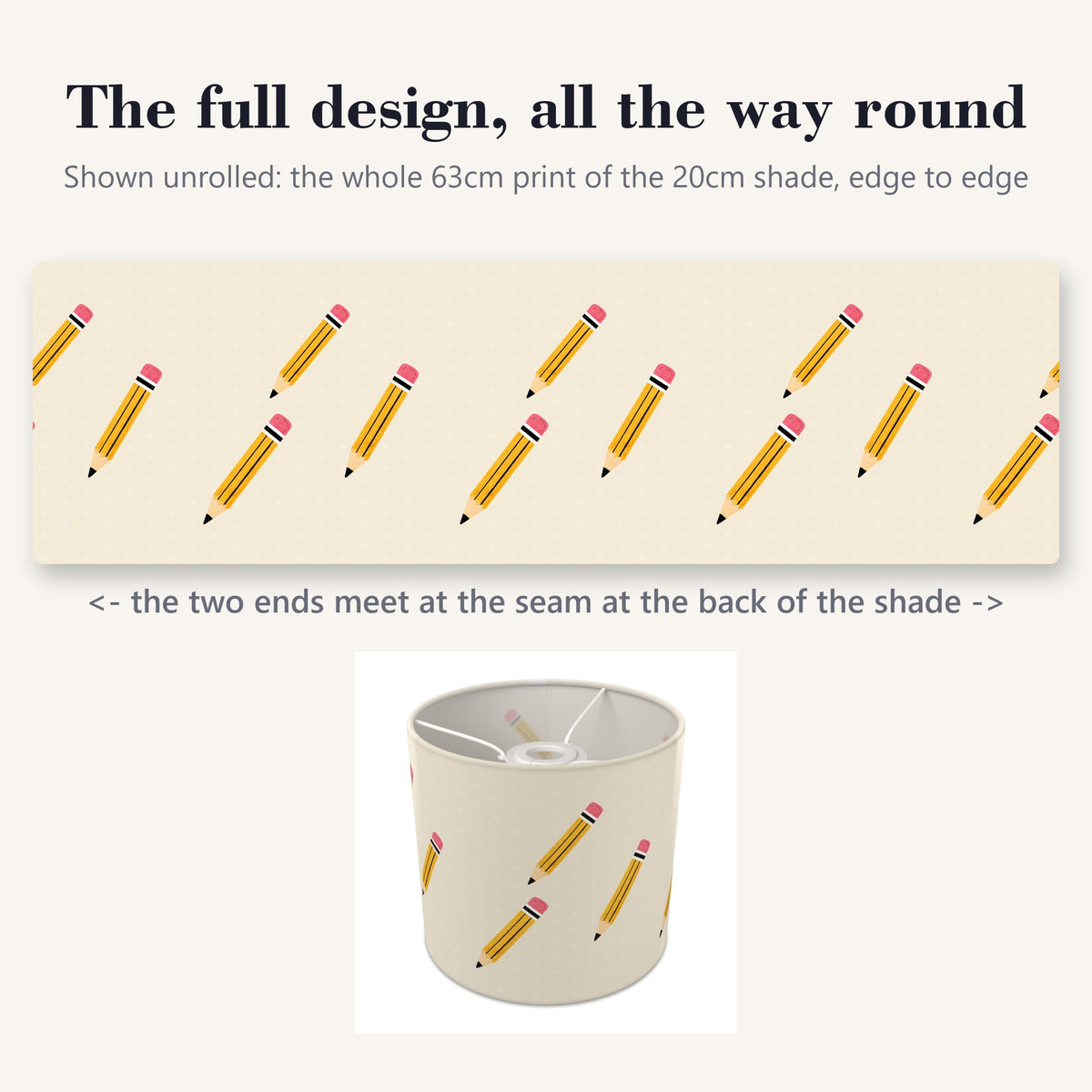 Cream School lampshade - 20cm x 18.5cm Ceiling - photo 9