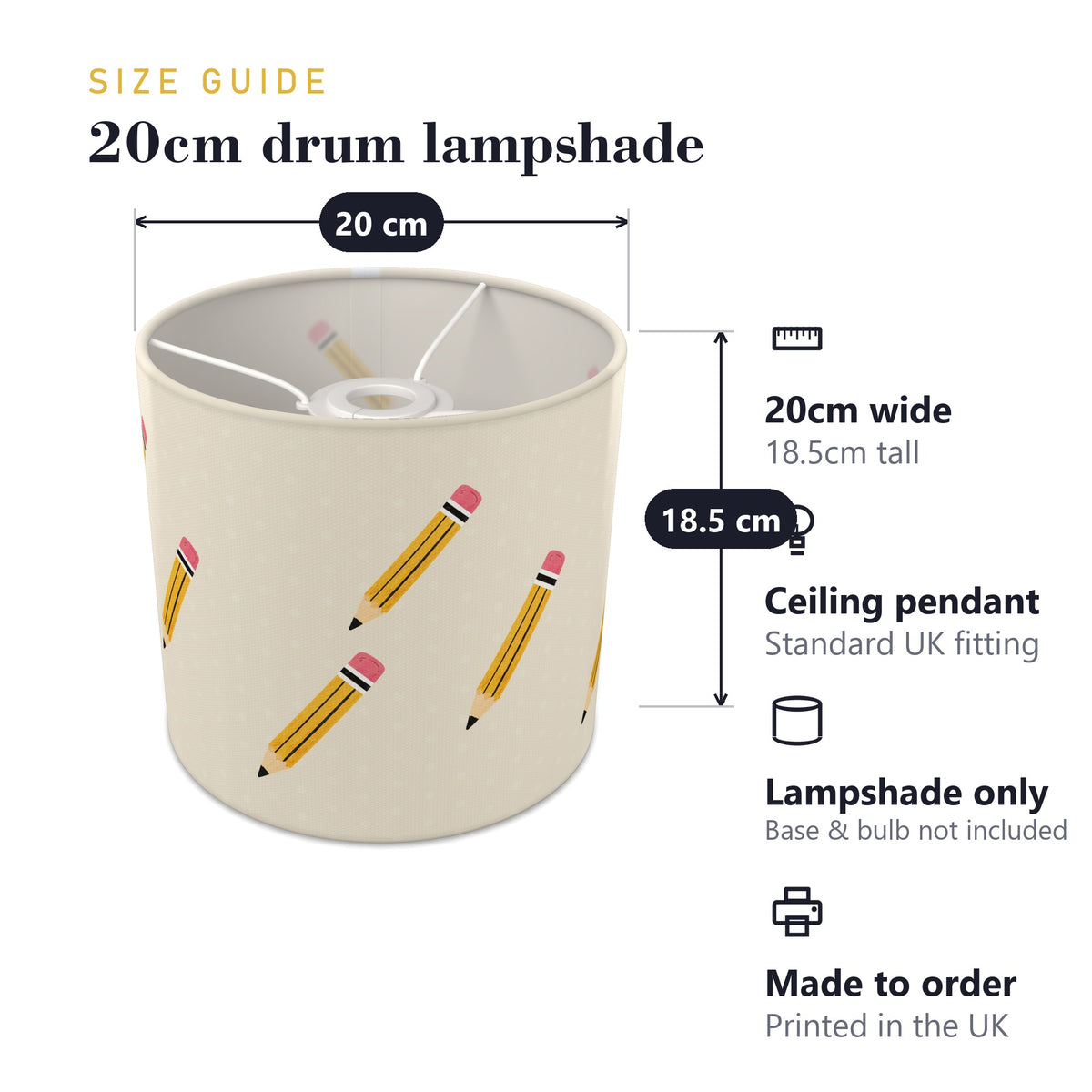 Cream School lampshade - 20cm x 18.5cm Ceiling - photo 7