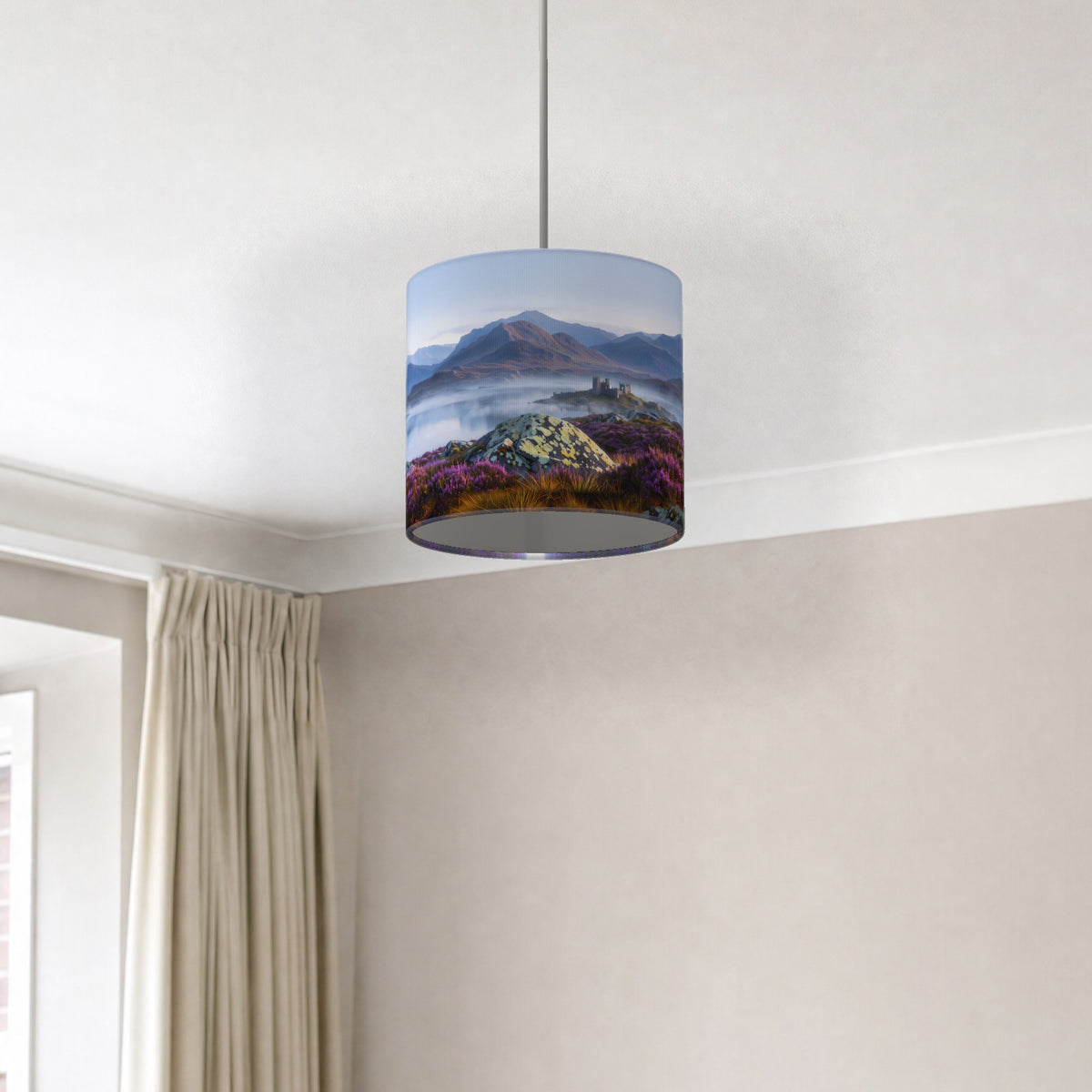 Scottish Highlands wraparound lampshade - Misty Loch - photo 4