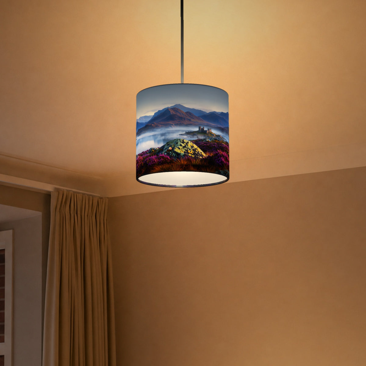 Scottish Highlands wraparound lampshade - Misty Loch - photo 5