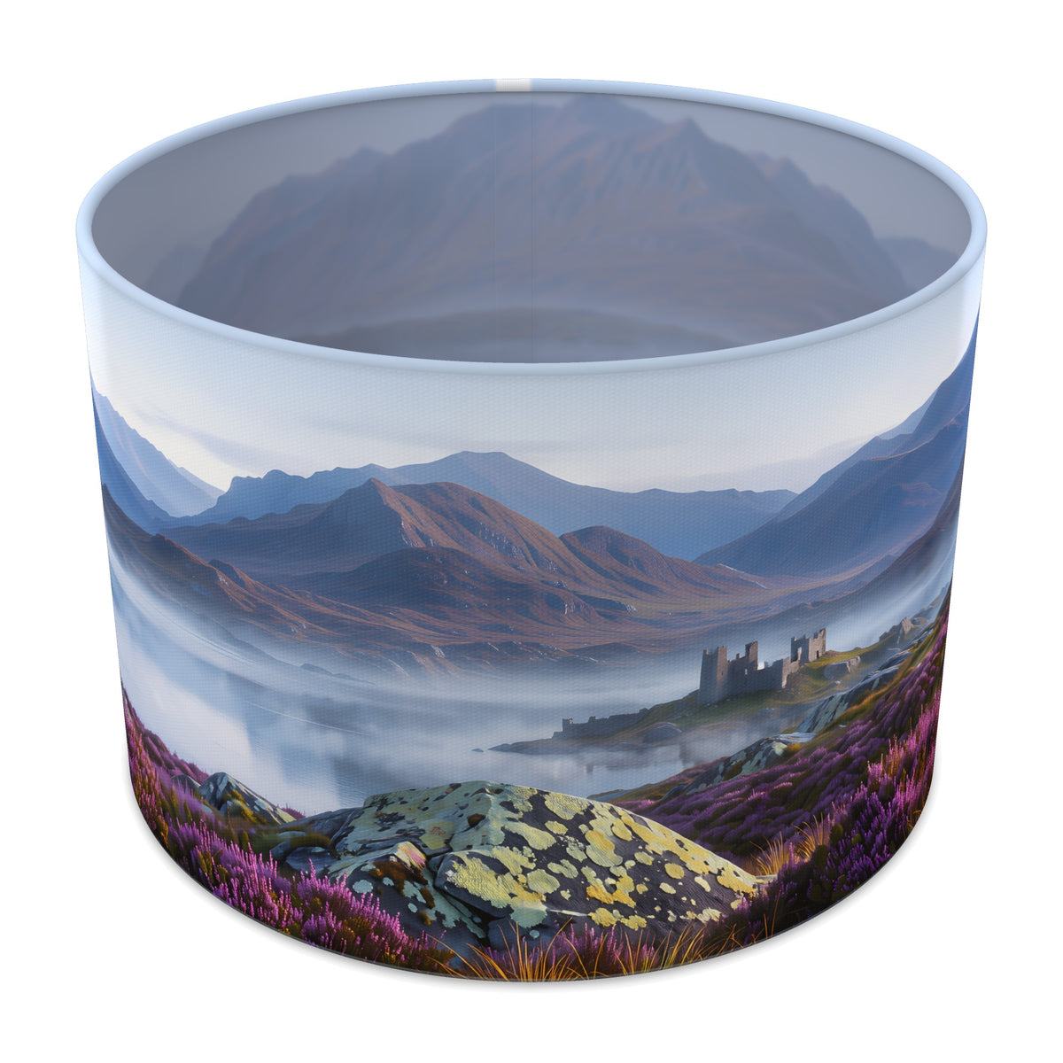 Misty Loch Scottish Highlands lampshade - 30cm x 21cm Table