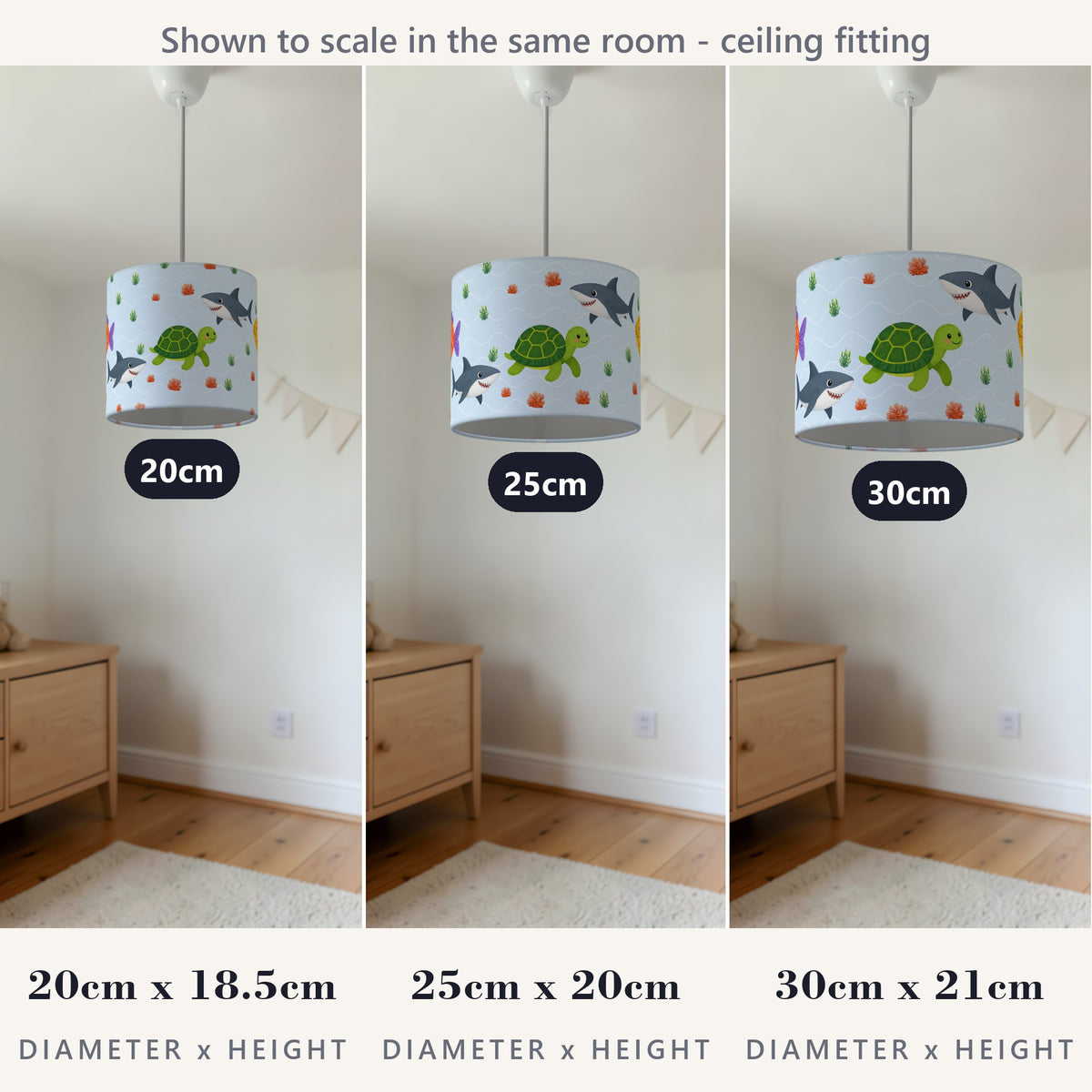 Sky Cute Sea Friends lampshade - 20cm x 18.5cm Ceiling - photo 4