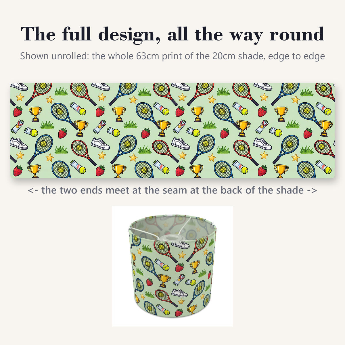 Grass Game Set Match lampshade - 20cm x 18.5cm Ceiling - photo 9