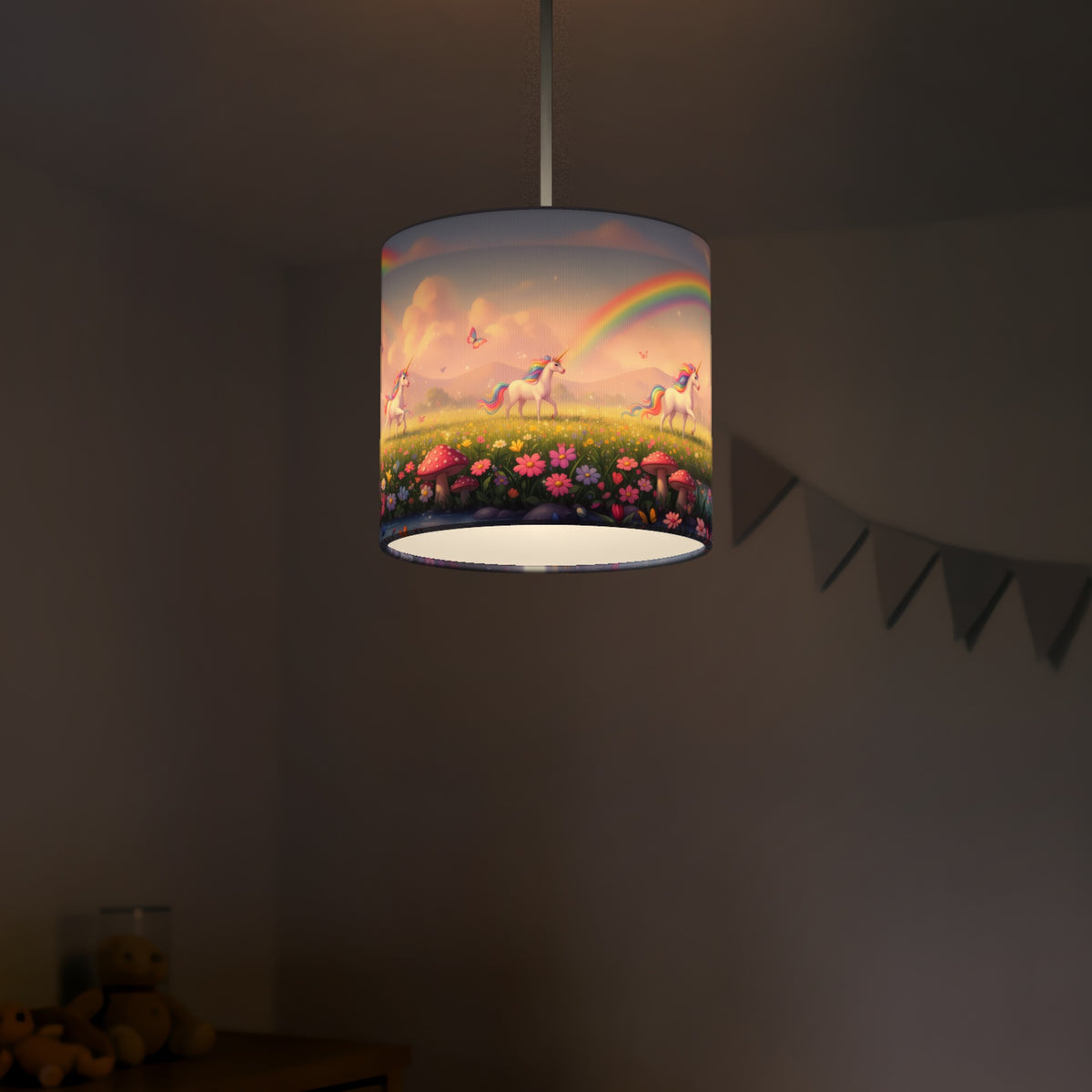 Unicorn Land wraparound lampshade - Rainbow Meadow - photo 5
