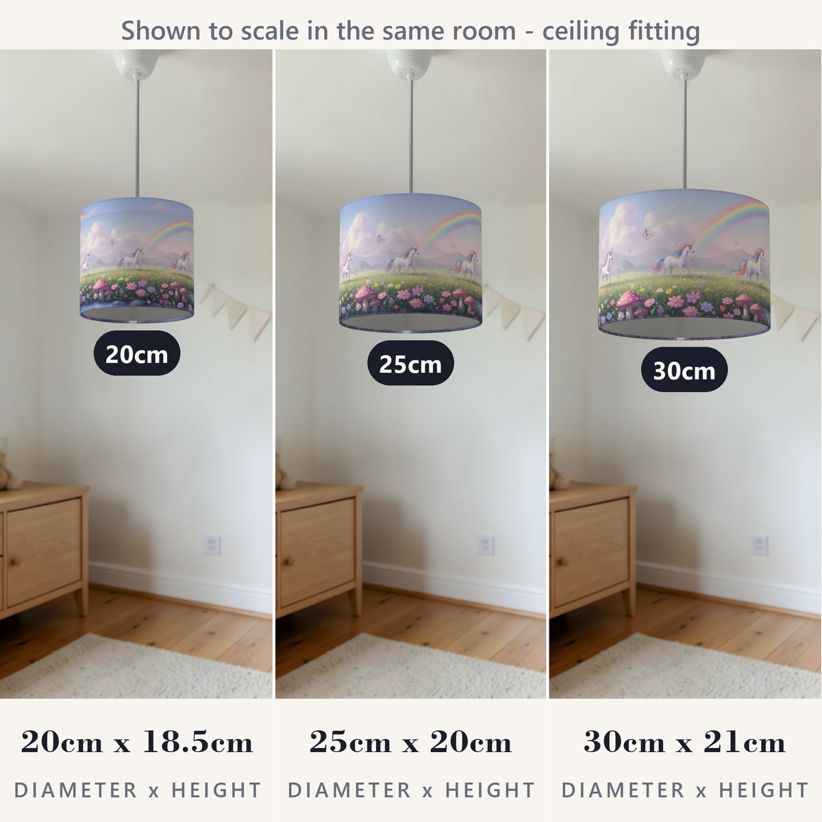 Unicorn Land wraparound lampshade - Rainbow Meadow - photo 6