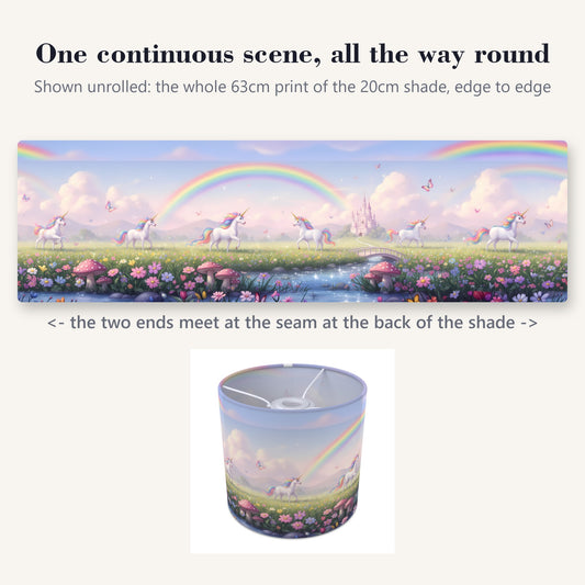 Unicorn Land wraparound lampshade - Rainbow Meadow - photo 2