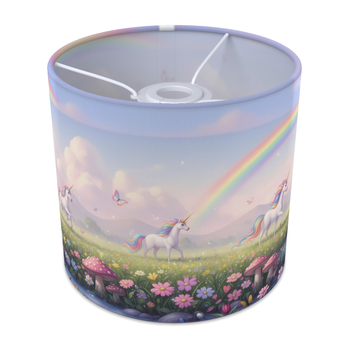 Unicorn Land wraparound lampshade - Rainbow Meadow - main photo