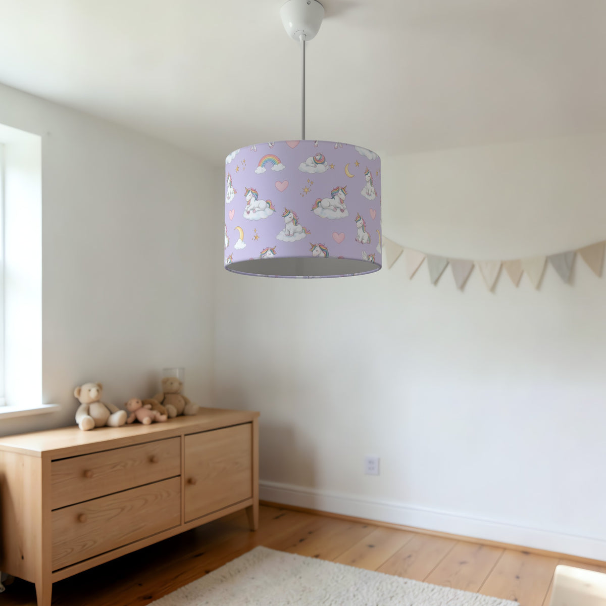 Lilac Unicorn Dreams lampshade - 20cm x 18.5cm Ceiling - photo 3