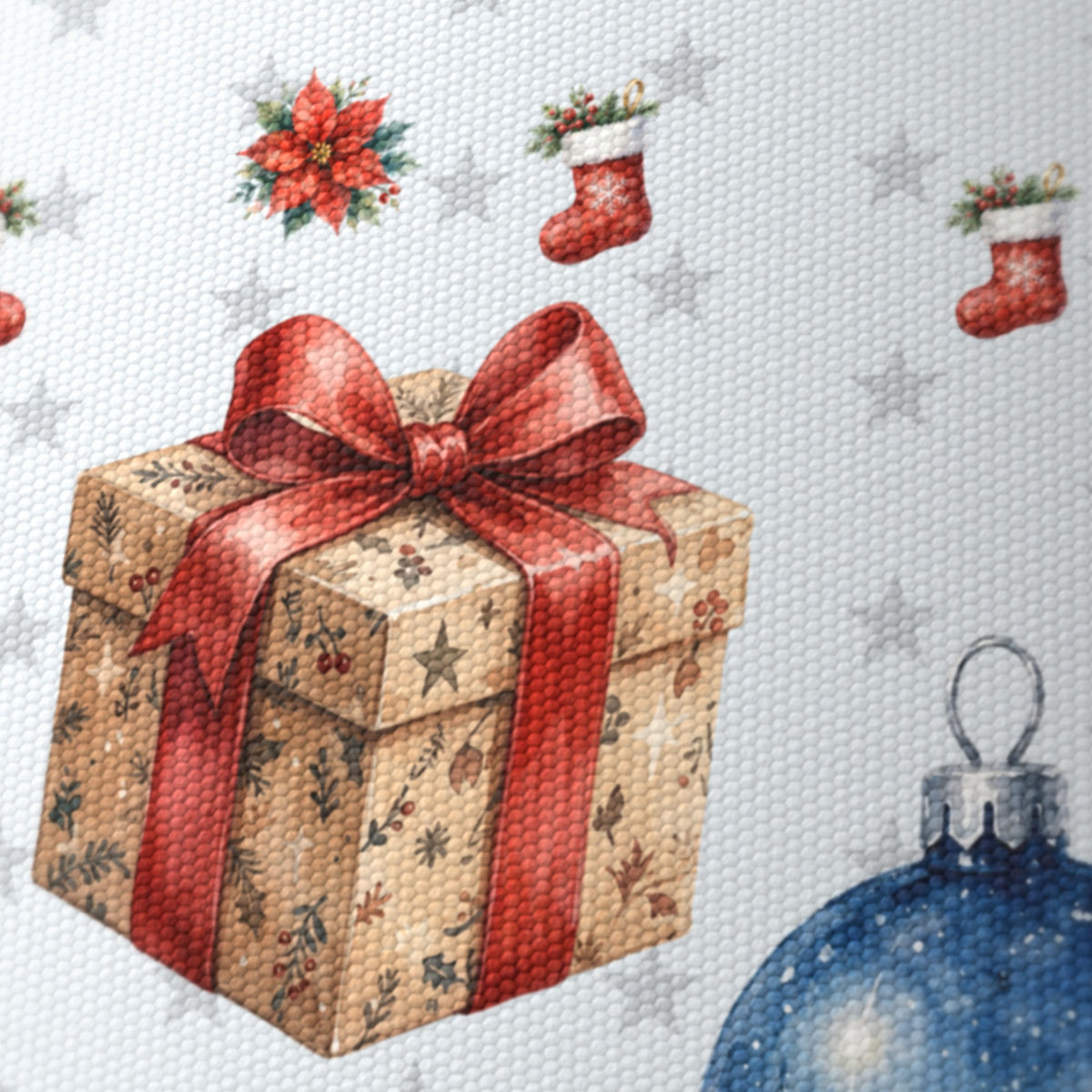 Snow Watercolor Christmas lampshade - 20cm x 18.5cm Ceiling - photo 6