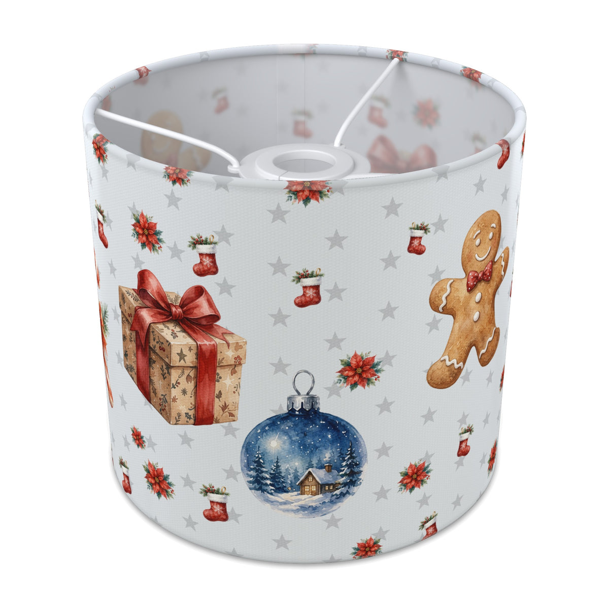 Snow Watercolor Christmas lampshade - 20cm x 18.5cm Ceiling - main photo