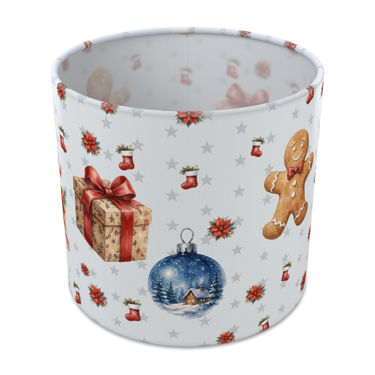 Snow Watercolor Christmas lampshade - 20cm x 18.5cm Table