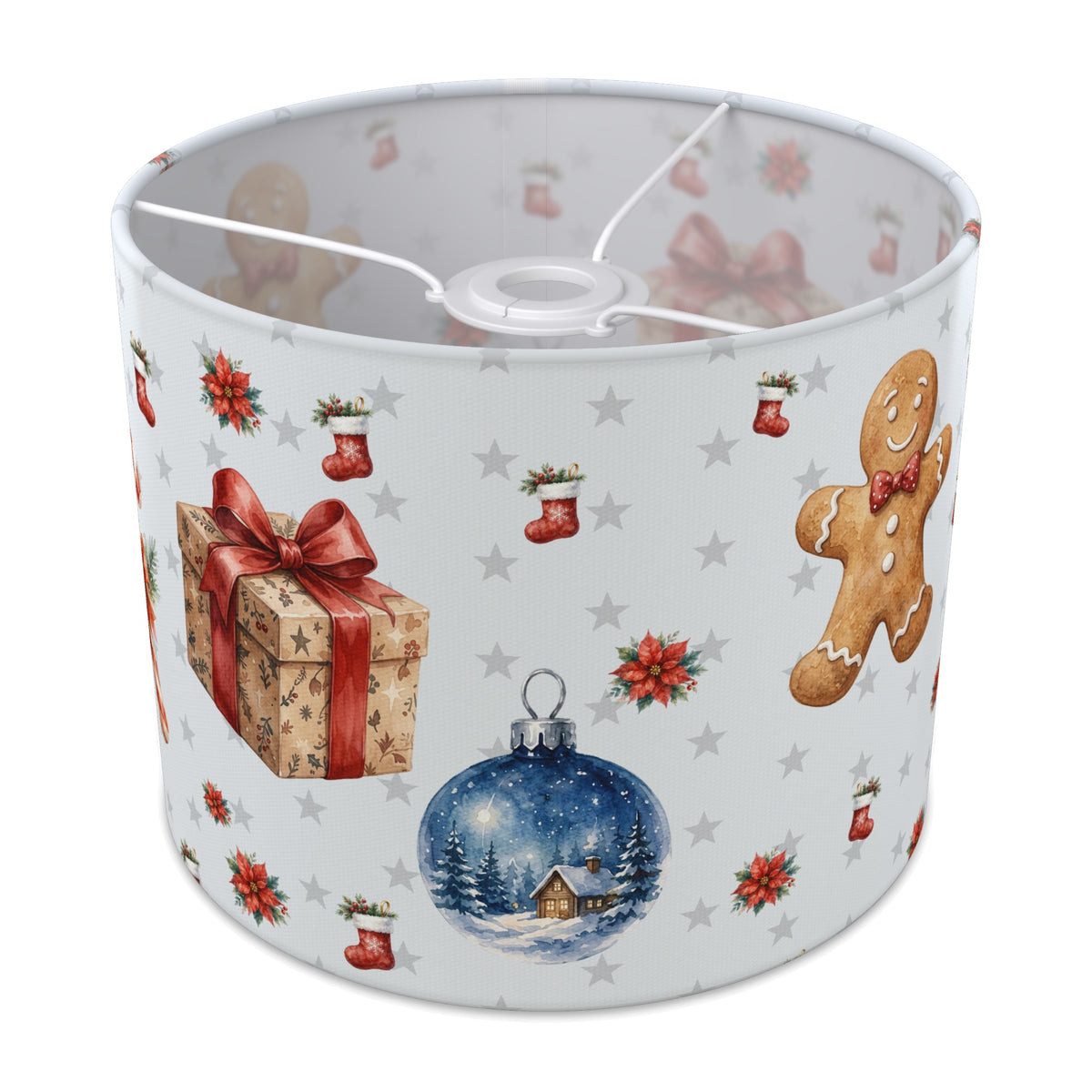 Snow Watercolor Christmas lampshade - 25cm x 20cm Ceiling