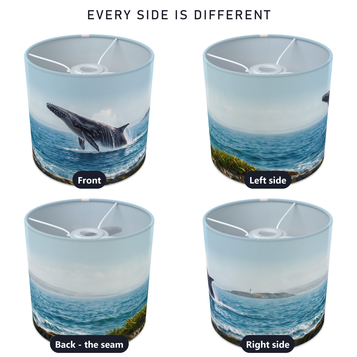 Whale Ocean wraparound lampshade - Whale Spout - photo 3