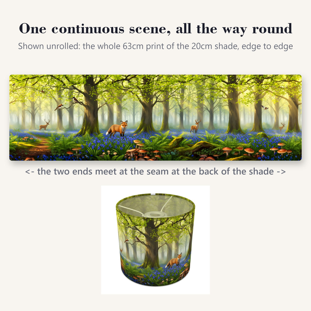 Woodland Walk wraparound lampshade - Spring Woods - photo 2