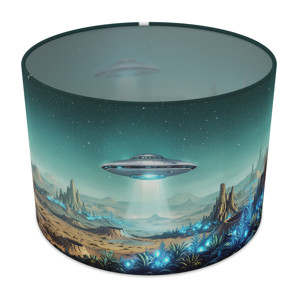 Flying Saucers Alien Planet lampshade - 30cm x 21cm Table