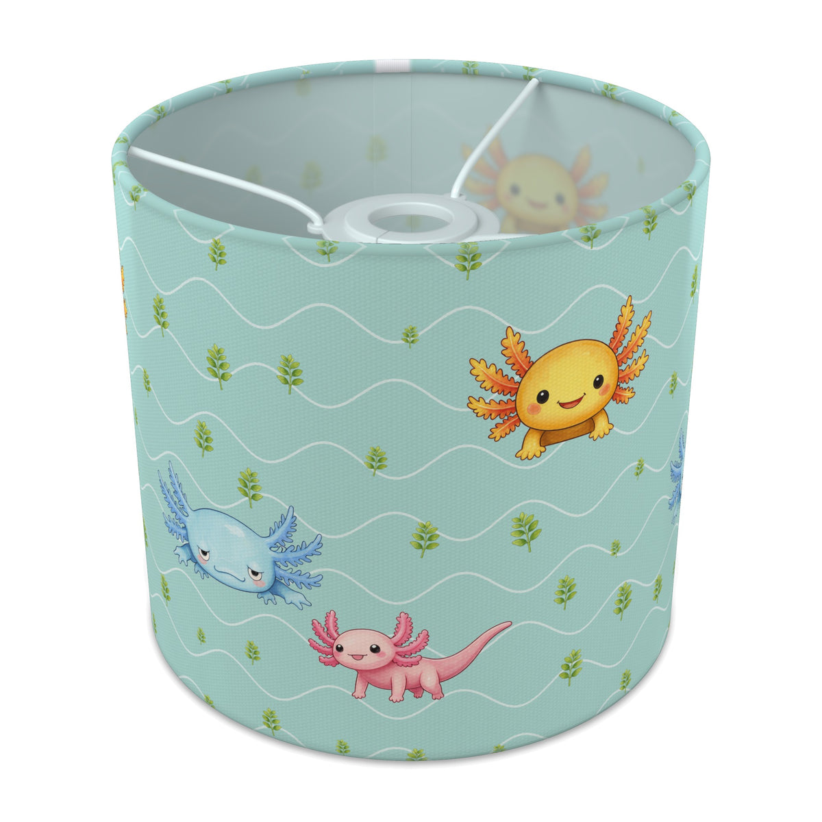 Teal Axolotl Lagoon lampshade - 20cm x 18.5cm Ceiling - main photo