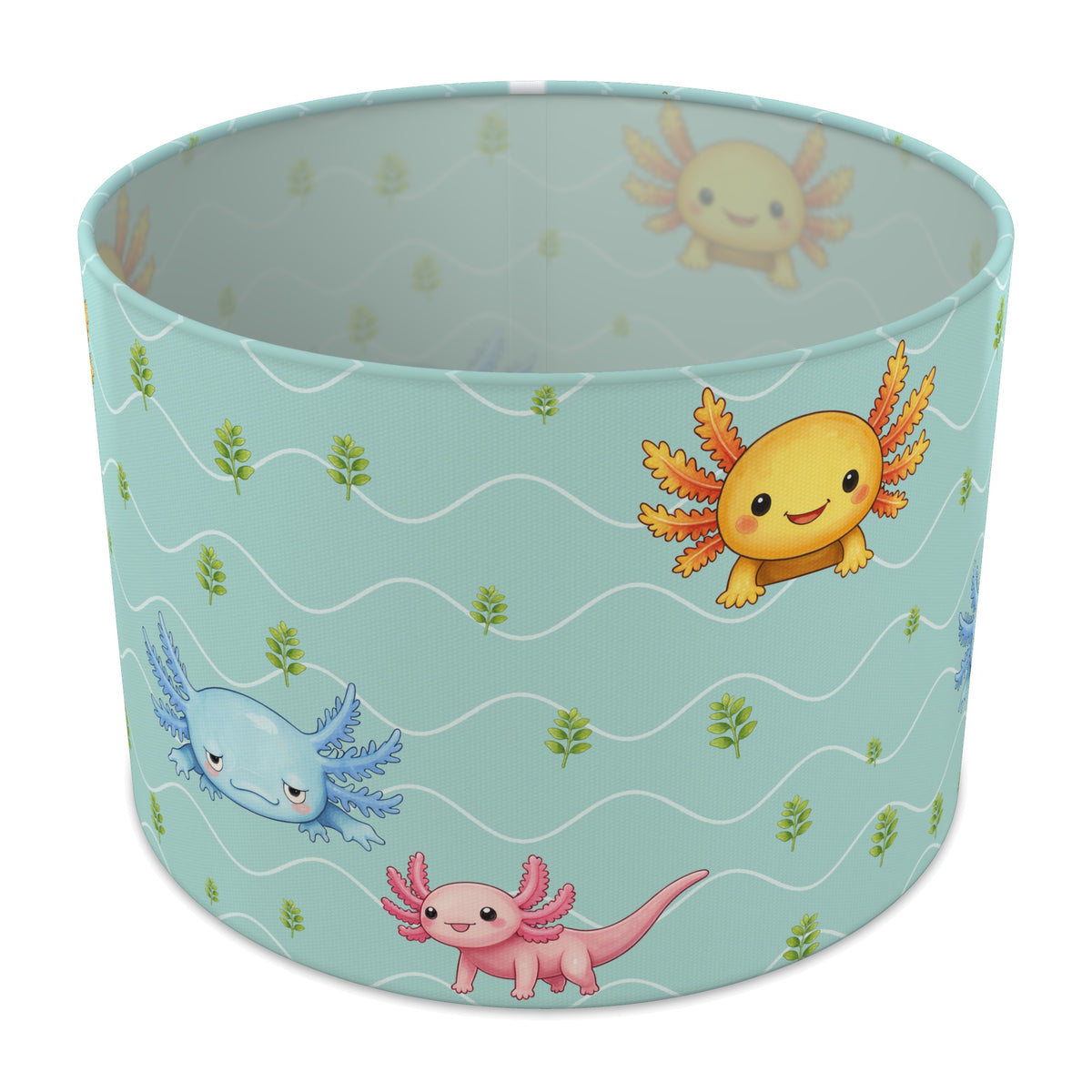 Teal Axolotl Lagoon lampshade - 30cm x 21cm Table