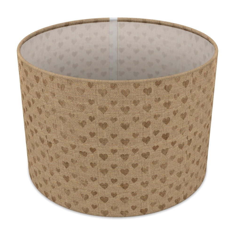 Burlap Heart Pattern Vintage lampshade - 30cm Table