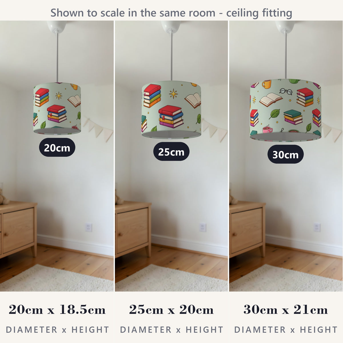 Sage Reading Nook lampshade - 20cm x 18.5cm Ceiling - photo 4