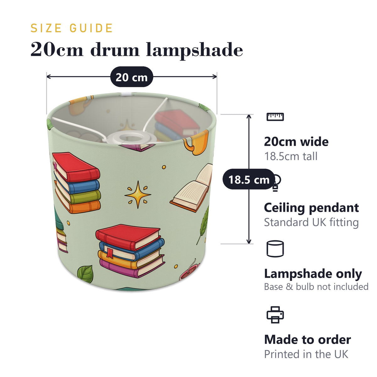 Sage Reading Nook lampshade - 20cm x 18.5cm Ceiling - photo 7