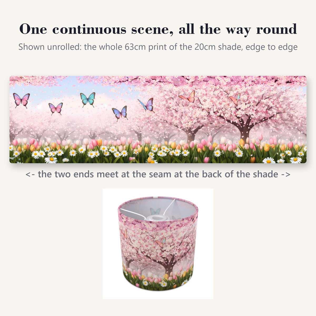 Butterfly Garden wraparound lampshade - Blossom Breeze