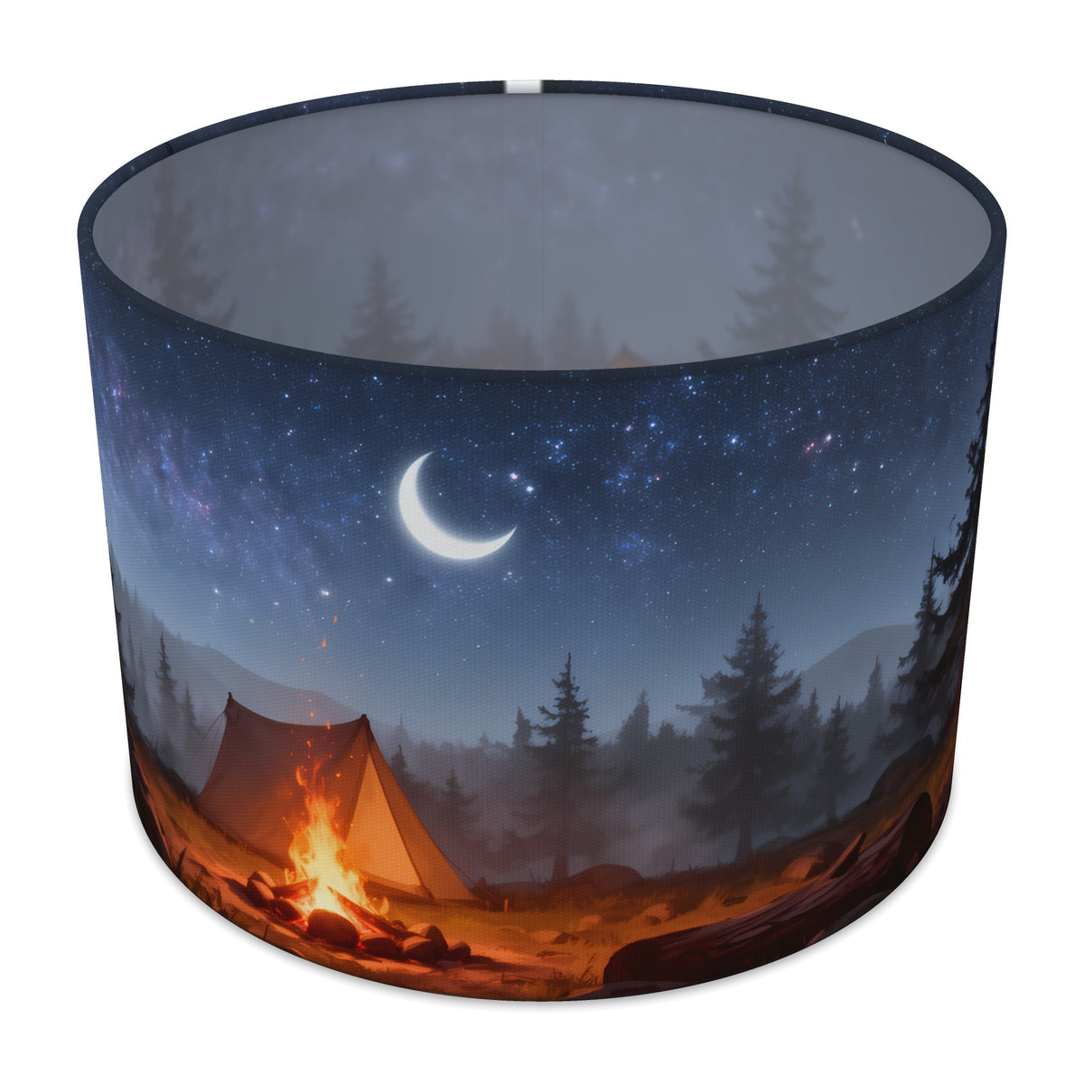 Starry Campfire Camping Adventure lampshade - 30cm x 21cm Table