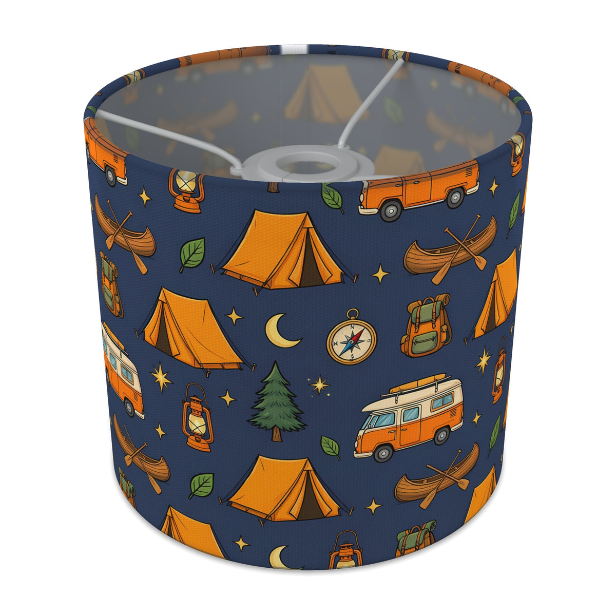 Navy Happy Campers lampshade - 20cm x 18.5cm Ceiling - main photo