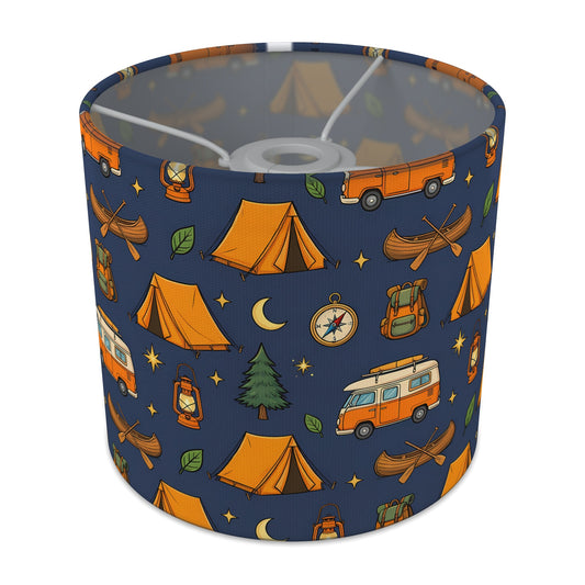 Navy Happy Campers lampshade - 20cm x 18.5cm Ceiling - main photo
