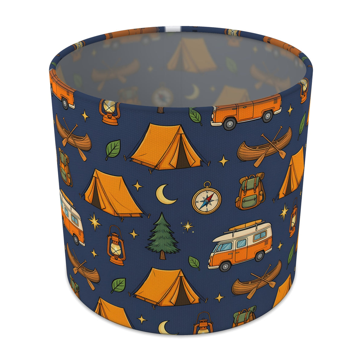 Navy Happy Campers lampshade - 20cm x 18.5cm Table