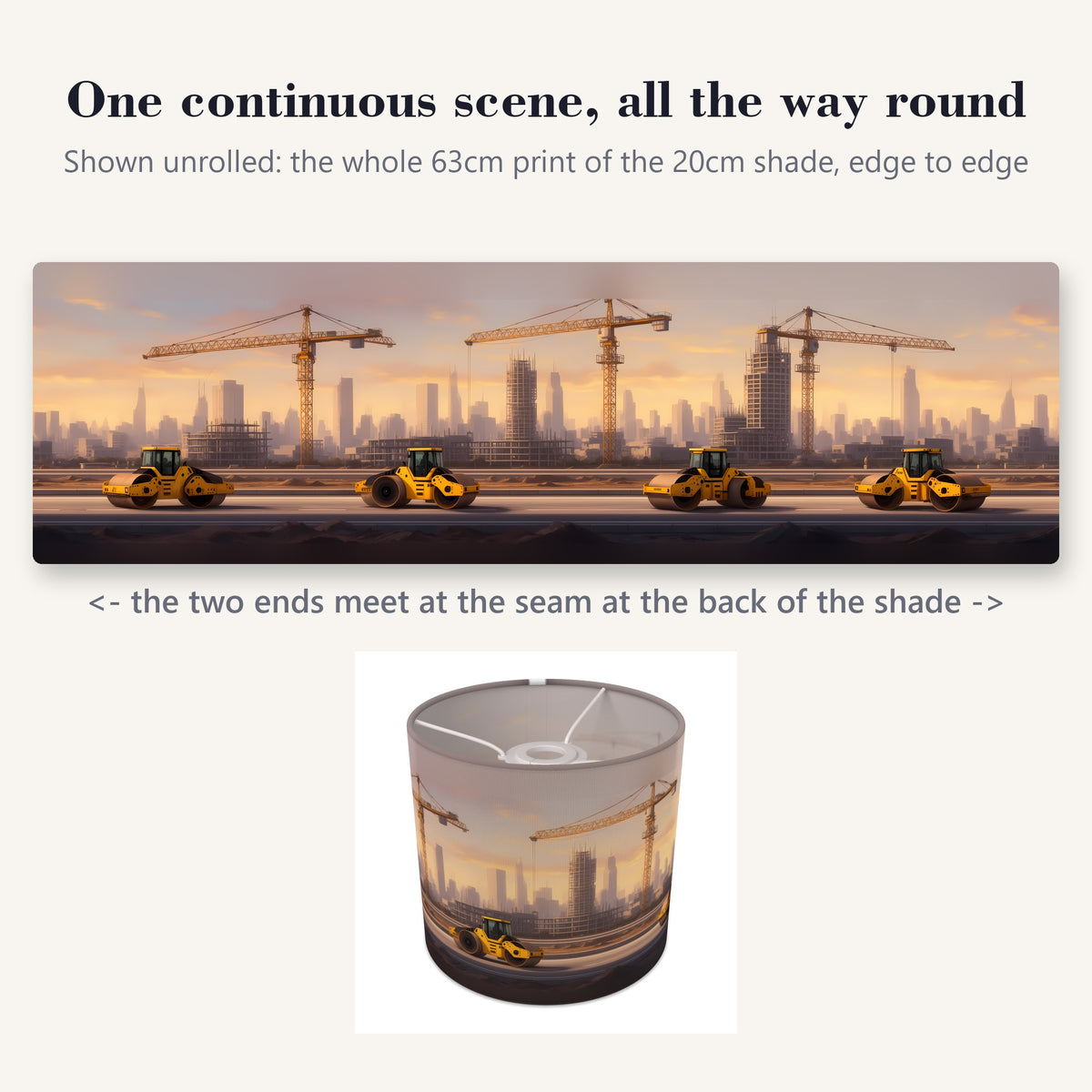 Busy Builders wraparound lampshade - City Builders