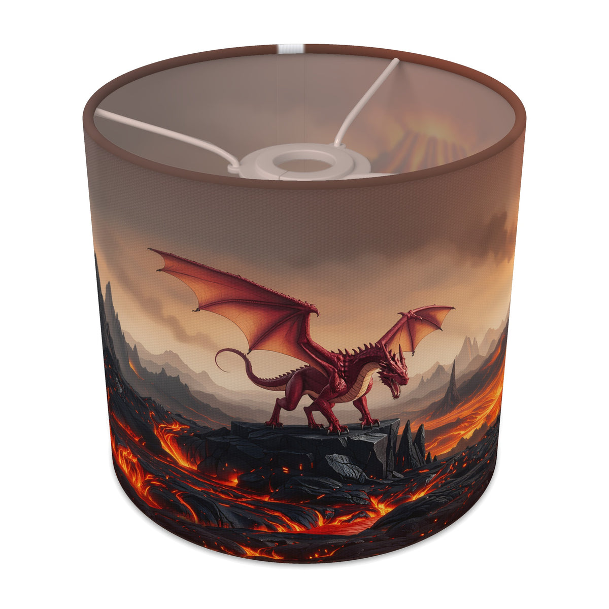 Dragon Mountains wraparound lampshade - Volcano Valley