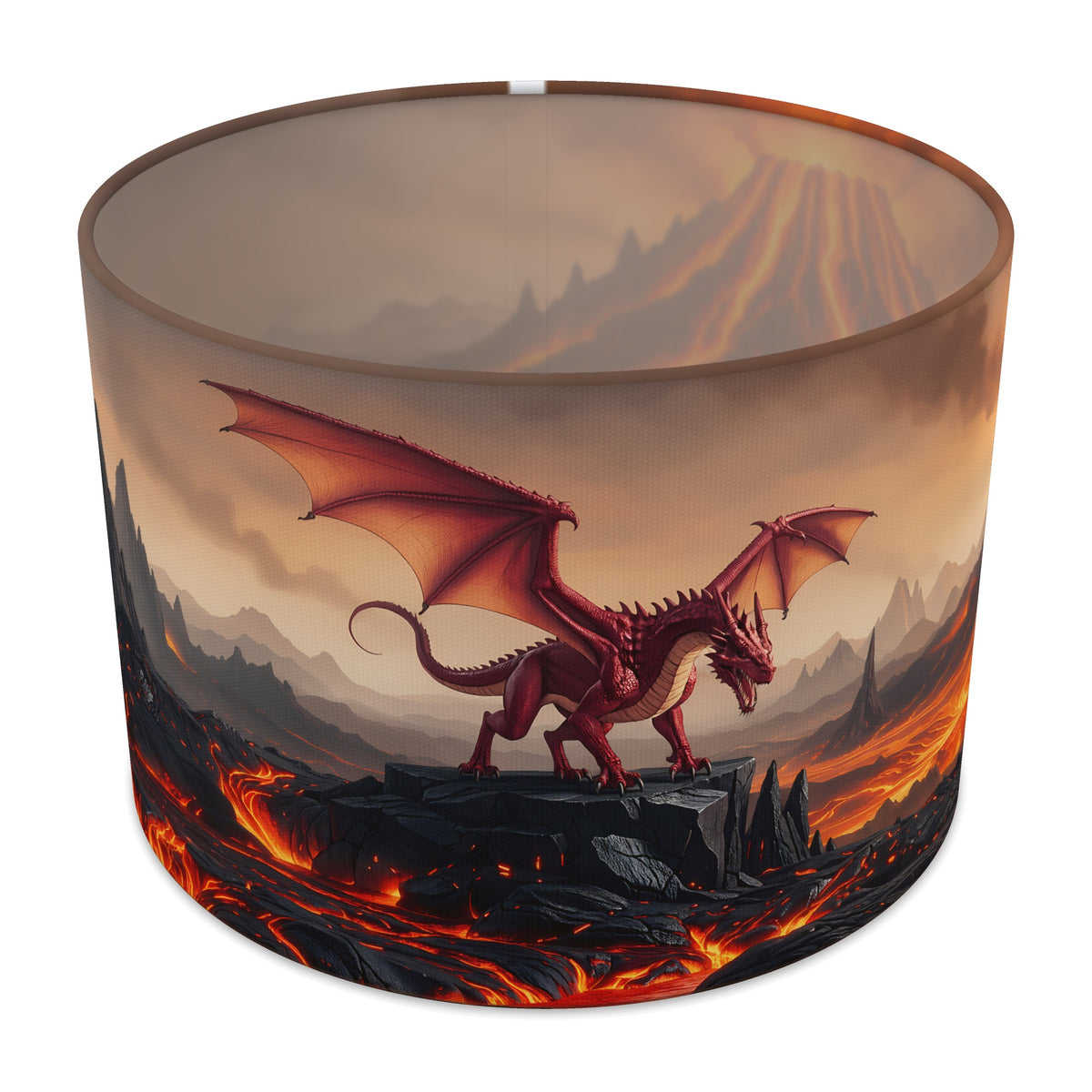 Volcano Valley Dragon Mountains lampshade - 30cm x 21cm Table