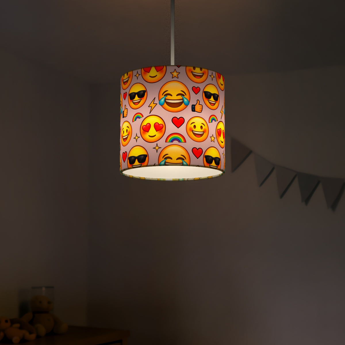 Lilac Emoji Party lampshade - 20cm x 18.5cm Ceiling - photo 5