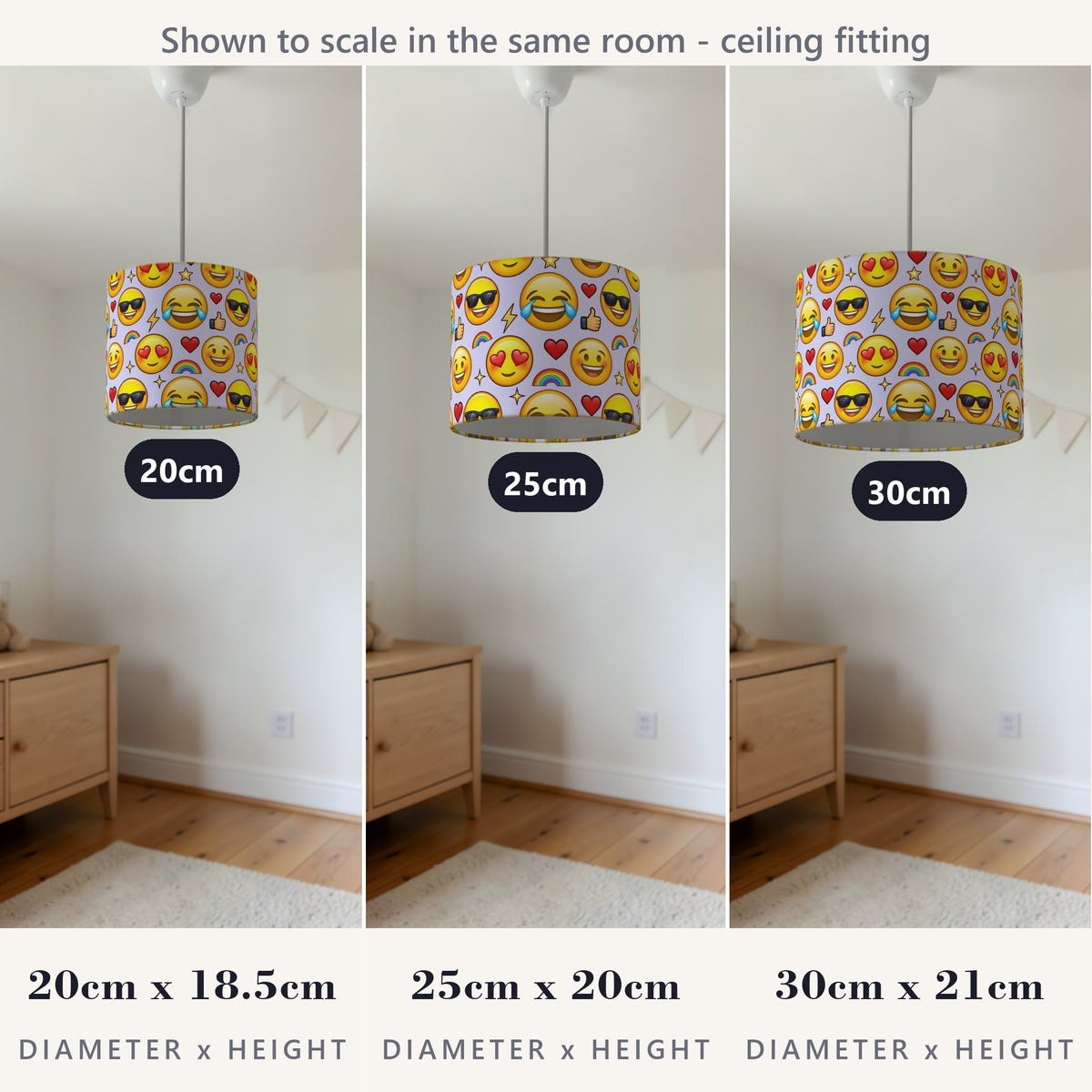 Lilac Emoji Party lampshade - 20cm x 18.5cm Ceiling - photo 4
