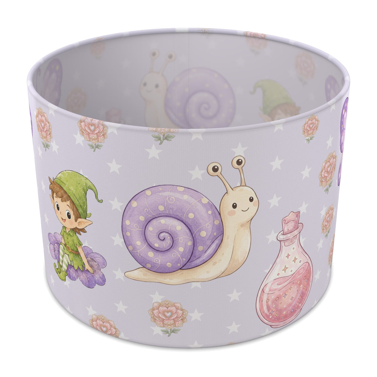 Lilac Fairy Garden lampshade - 30cm x 21cm Table