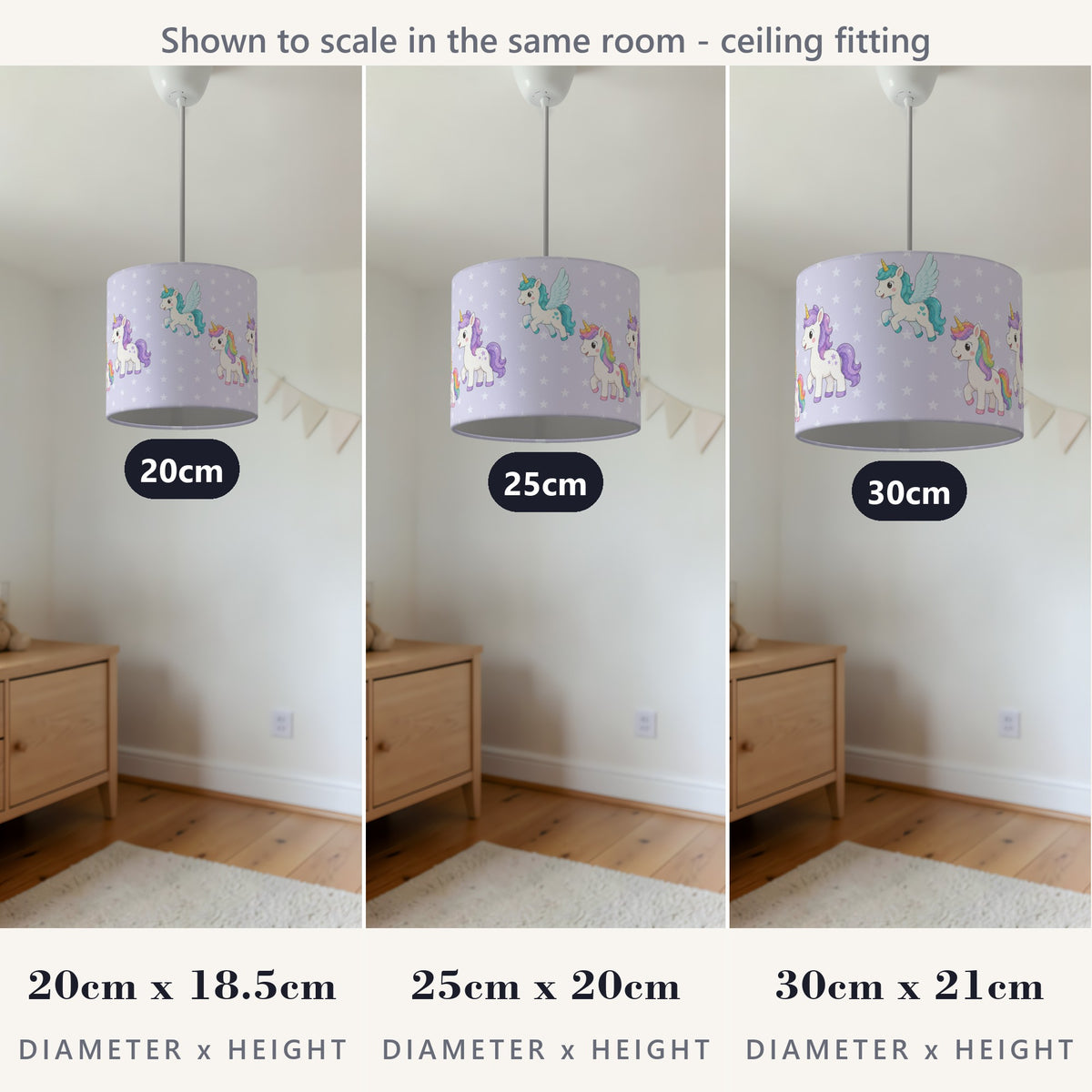 Lilac Fantasy Kingdom lampshade - 20cm x 18.5cm Ceiling - photo 4